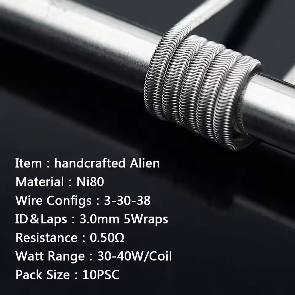 Handmade Coilology Alien Coils | 10 Pack 16 Types | bearsvapes.co.uk