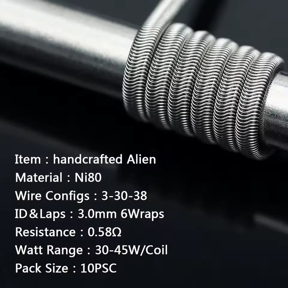 Handmade Coilology Alien Coils | 10 Pack 16 Types | bearsvapes.co.uk