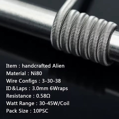 Handmade Coilology Alien Coils | 10 Pack 16 Types | bearsvapes.co.uk