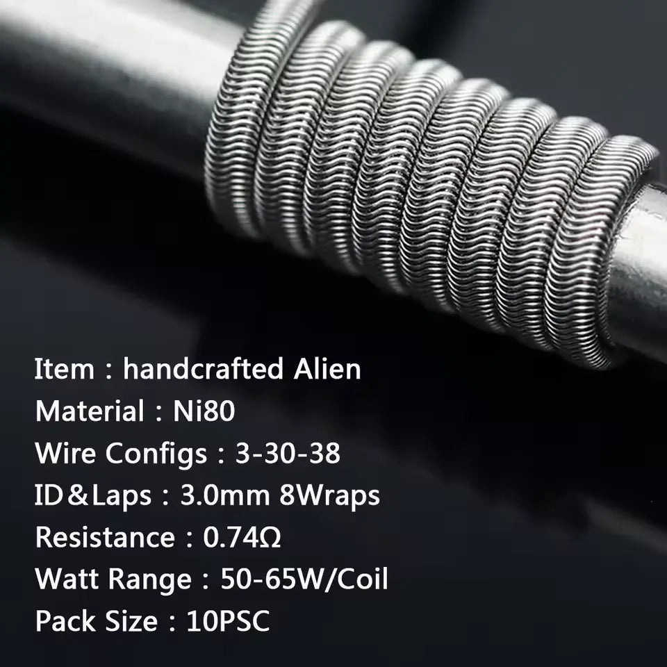 Handmade Coilology Alien Coils | 10 Pack 16 Types | bearsvapes.co.uk