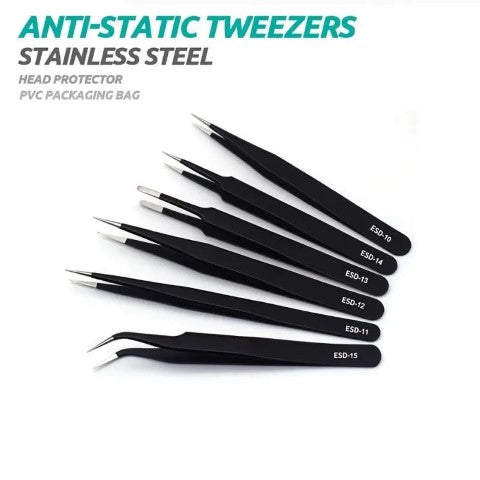 Antistatic Tweezer Set - 6 Different Types in Kit | bearsvapes.co.uk