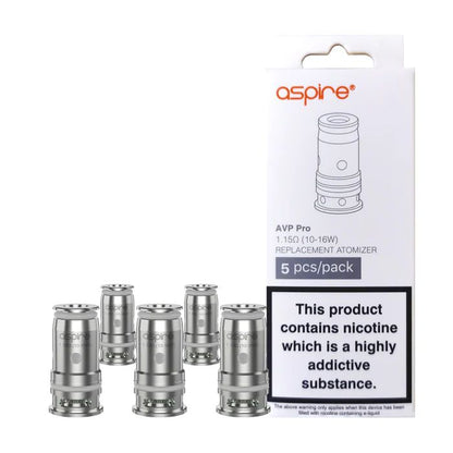 Aspire AVP Pro Replacement Coils 5pk 0.65 & 1.15ohm | bearsvapes.co.uk