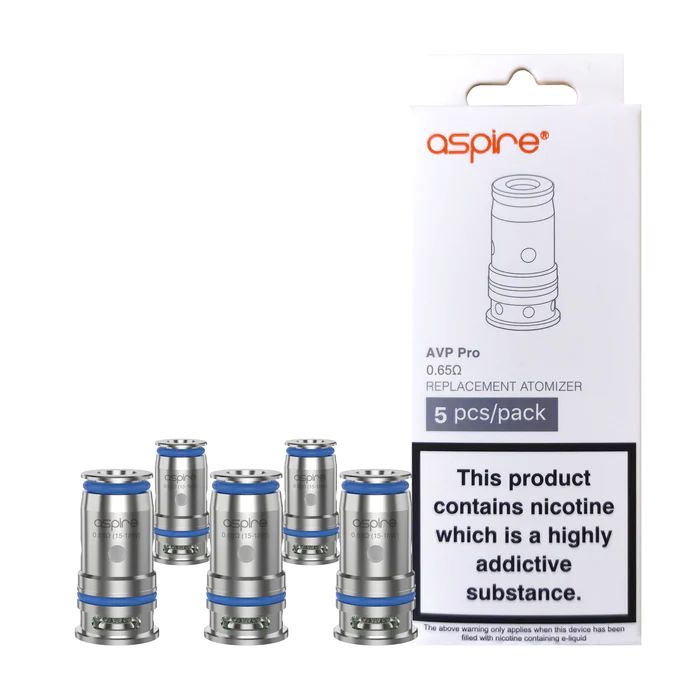 Aspire AVP Pro Replacement Coils 5pk 0.65 & 1.15ohm | bearsvapes.co.uk
