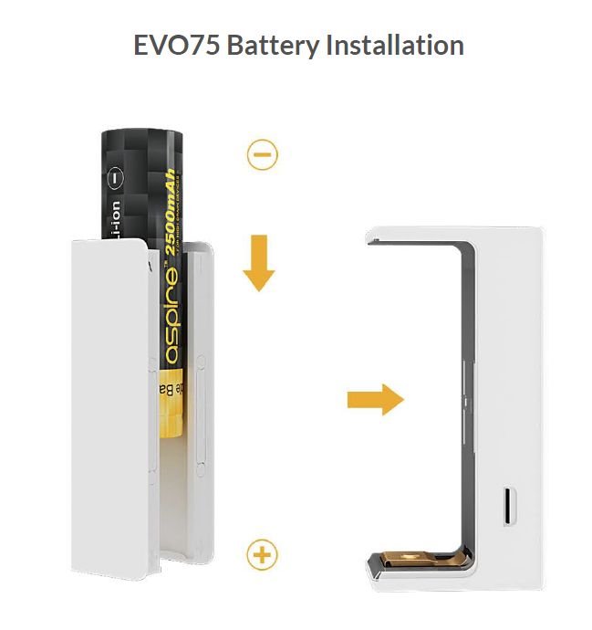Aspire Evo 75 Vape Kit | Free Vapcell Q30 Battery | bearsvapes.co.uk