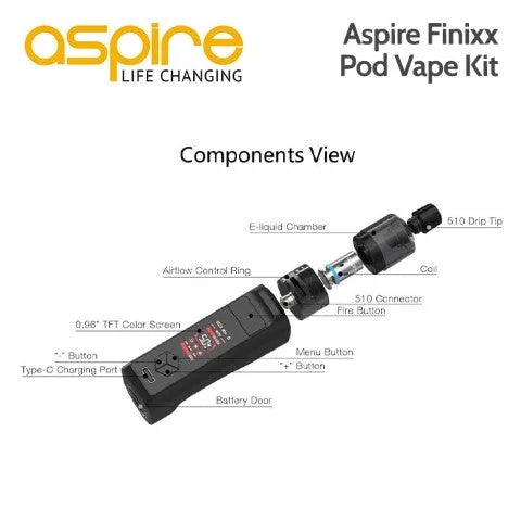 Aspire Finixx Vape Kit | With FREE 18650 Battery  | bearsvapes.co.uk