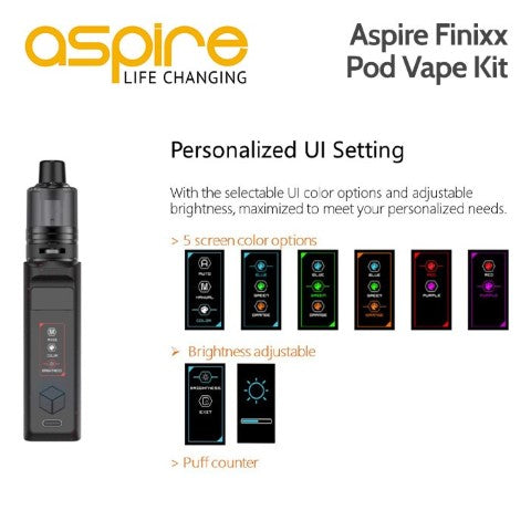Aspire Finixx Vape Kit | With FREE 18650 Battery  | bearsvapes.co.uk