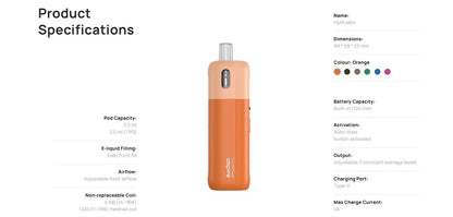 Aspire Fluffi Mini Pod Kit 1100mAh Vape Starter Kit |bearsvapes.co.uk