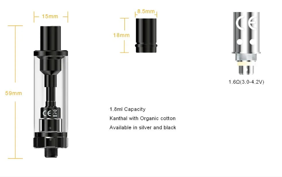 Aspire K2 MTL Vape Tank | With 1.8 Ohm BVC Coil | bearsvapes.co.uk