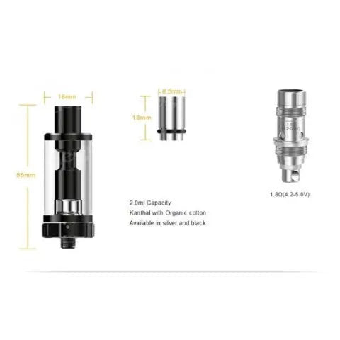 Aspire K3 MTL Vape Tank | 2ml w 1.8ohm Nautilus BVC | bearsvapes.co.uk