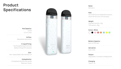 Aspire Minican 4 Vape Kit 700mAh Vape Starter Kit | bearsvapes.co.uk
