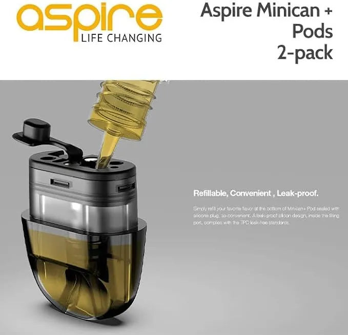 Aspire Minican Replacement Pods  0.8 or 1.2 Ohm 2pk | bearsvapes.co.uk