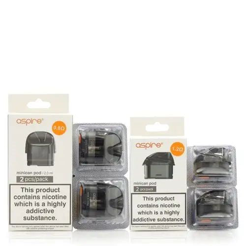 Aspire Minican Replacement Pods  0.8 or 1.2 Ohm 2pk | bearsvapes.co.uk