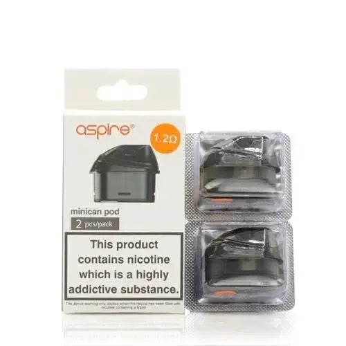 Aspire Minican Replacement Pods  0.8 or 1.2 Ohm 2pk | bearsvapes.co.uk