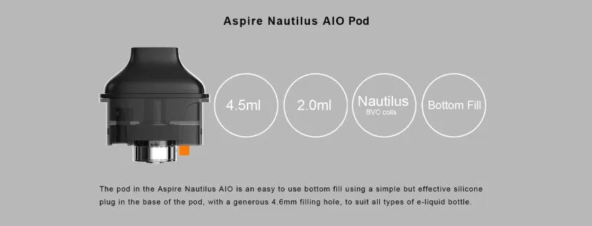 Aspire Nautilus AIO Pod Vape Kit | MTL Starter Kit | bearsvapes.co.uk