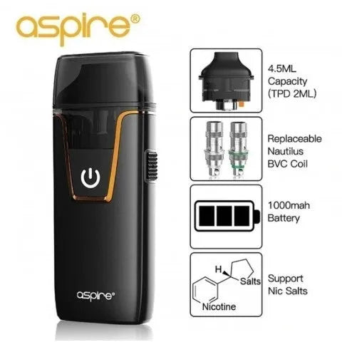 Aspire Nautilus AIO Pod Vape Kit | MTL Starter Kit | bearsvapes.co.uk