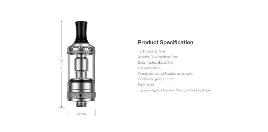 Aspire Nautilus Nano Vape Tank | bearsvapes.co.uk