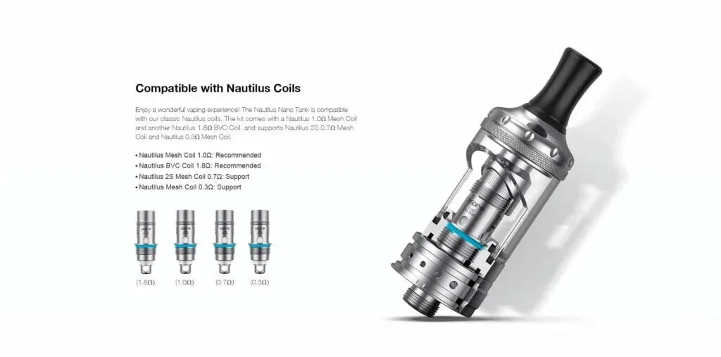 Aspire Nautilus Nano Vape Tank | bearsvapes.co.uk