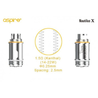 Aspire Nautilus X XS Replacement Coils 5pk | bearsvapes.co.uk
