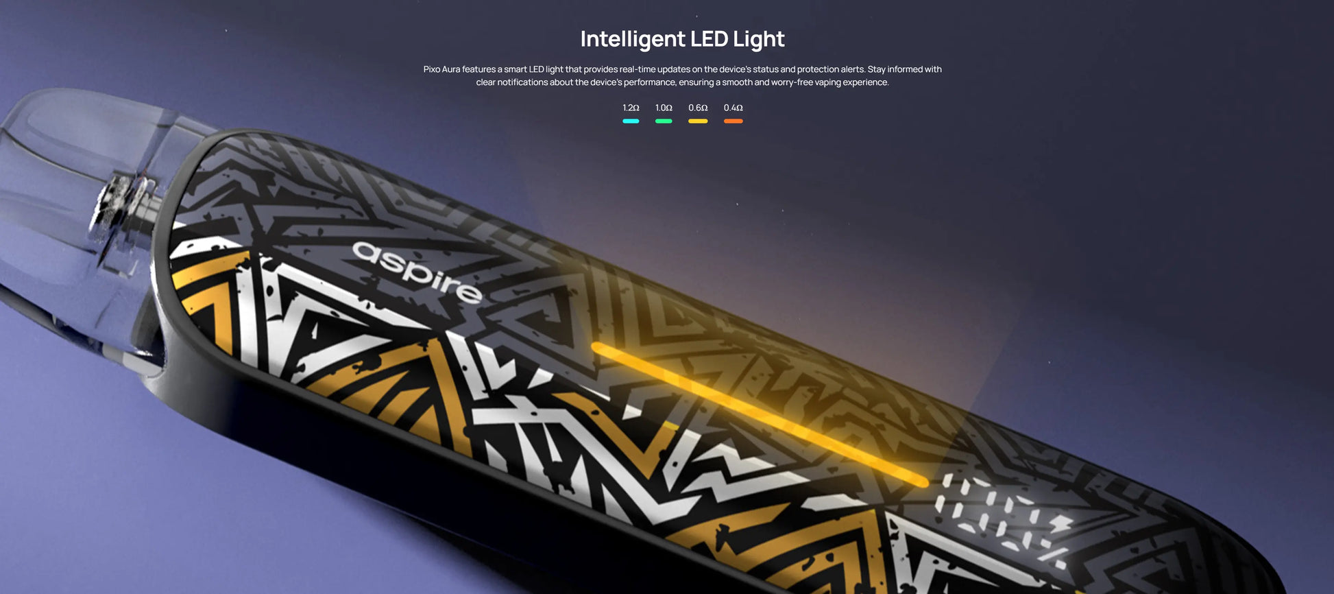 Aspire Pixo Aura Pod Kit 1300mAh Vape Starter Kit | bearsvapes.co.uk