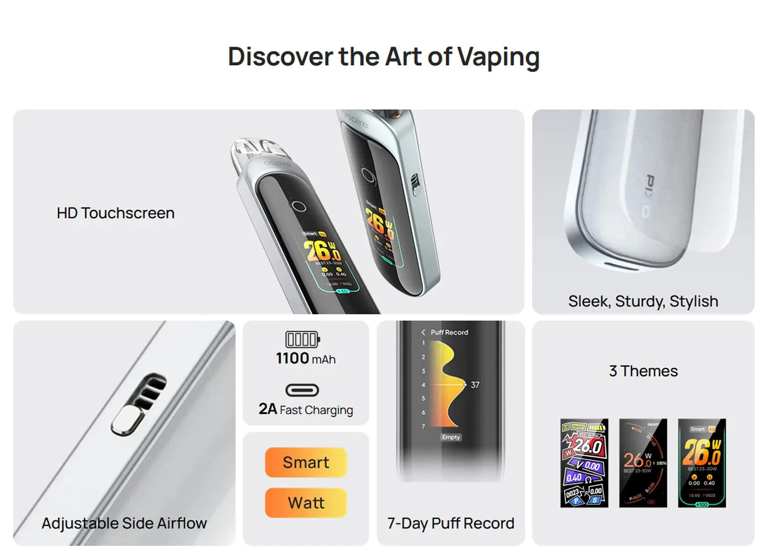 Aspire Pixo Pod Kit 1100 mAh Pod Kit NOW ONLY £22.95 |bearsvapes.co.uk