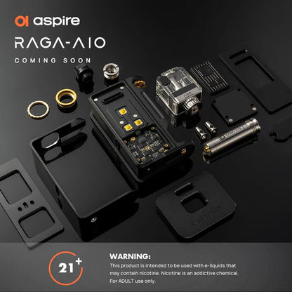 Aspire Raga AIO £79.95 inc Vapcell 18650 Battery | bearsvapes.co.uk