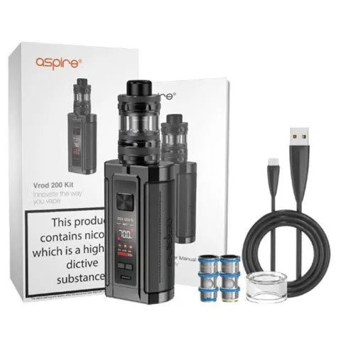 Aspire Vrod 200W Vape Kit | 2 Free 18650 Batteries | bearsvapes.co.uk