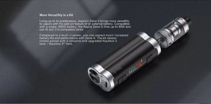 Aspire Zelos X Vape Kit | ONLY £29.95 | Includes FREE 18650 Battery 