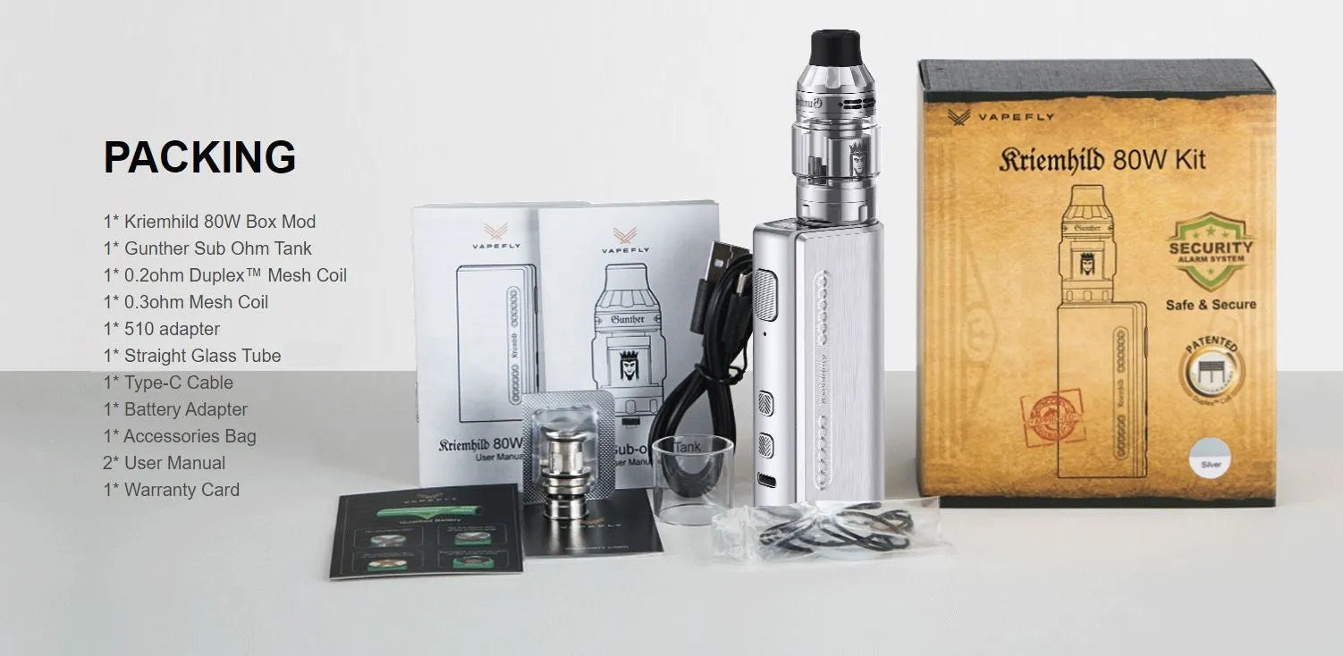 Vapefly Kriemhild 80W Vape Kit Free 18650 Battery | bearsvapes.co.uk