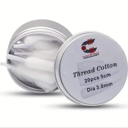 Coilology Cotton Threads | Agleted 2.5 or 3mm 20pk | bearsvapes.co.uk