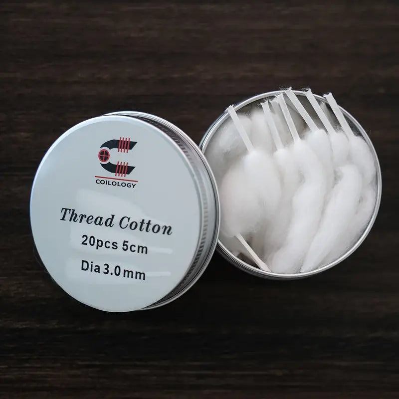 Coilology Cotton Threads | Agleted 2.5 or 3mm 20pk | bearsvapes.co.uk