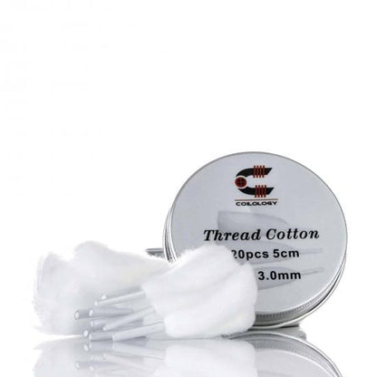 Coilology Cotton Threads | 5cm with Aglet 3mm 20pk | bearsvapes.co.uk