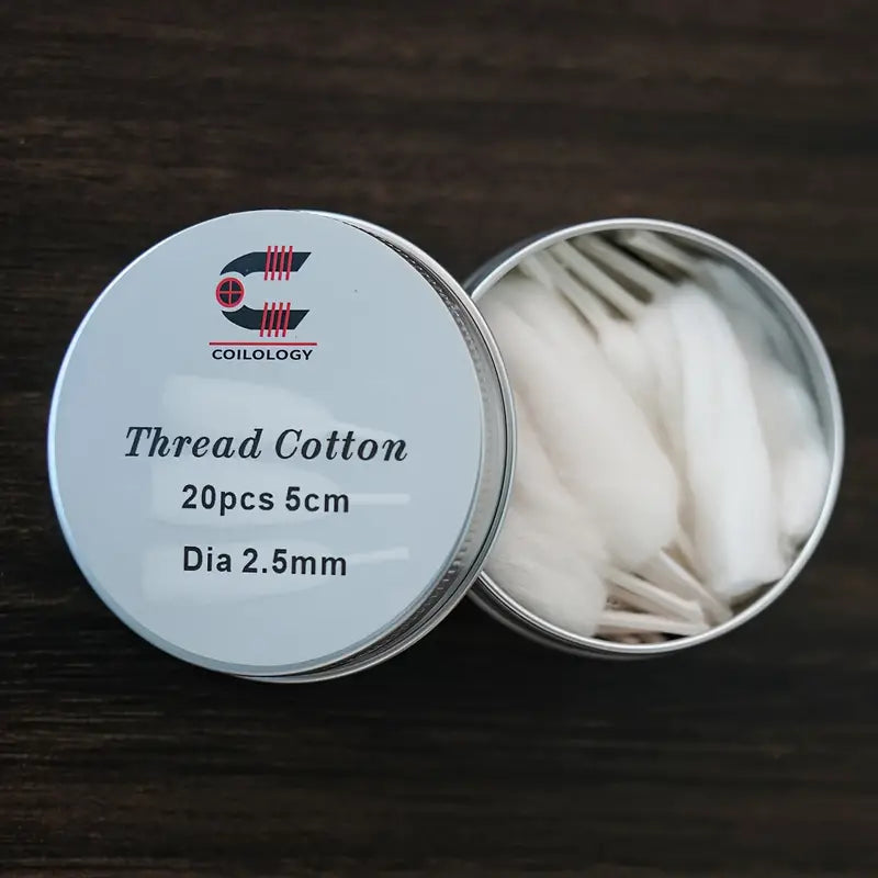 Coilology Cotton Threads | Agleted 2.5 or 3mm 20pk | bearsvapes.co.uk