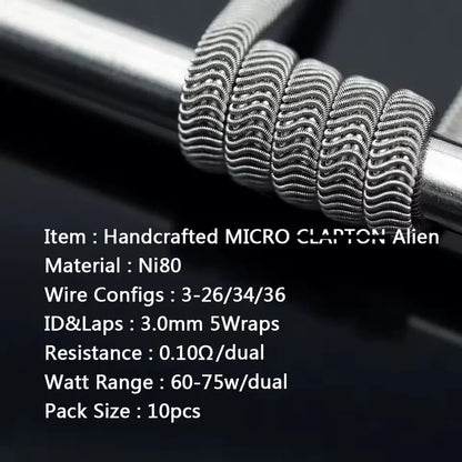 Coilology Hand-crafted Micro Clapton Alien Coils | bearsvapes.co.uk