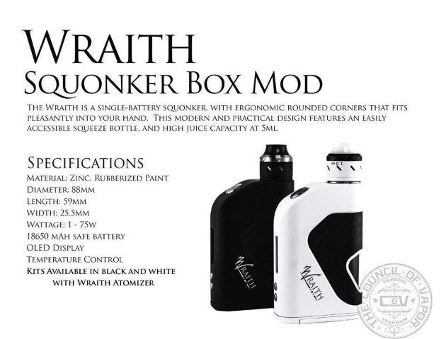 Council Of Vapor Wraith Squonk Kit | Free Battery | bearsvapes.co.uk