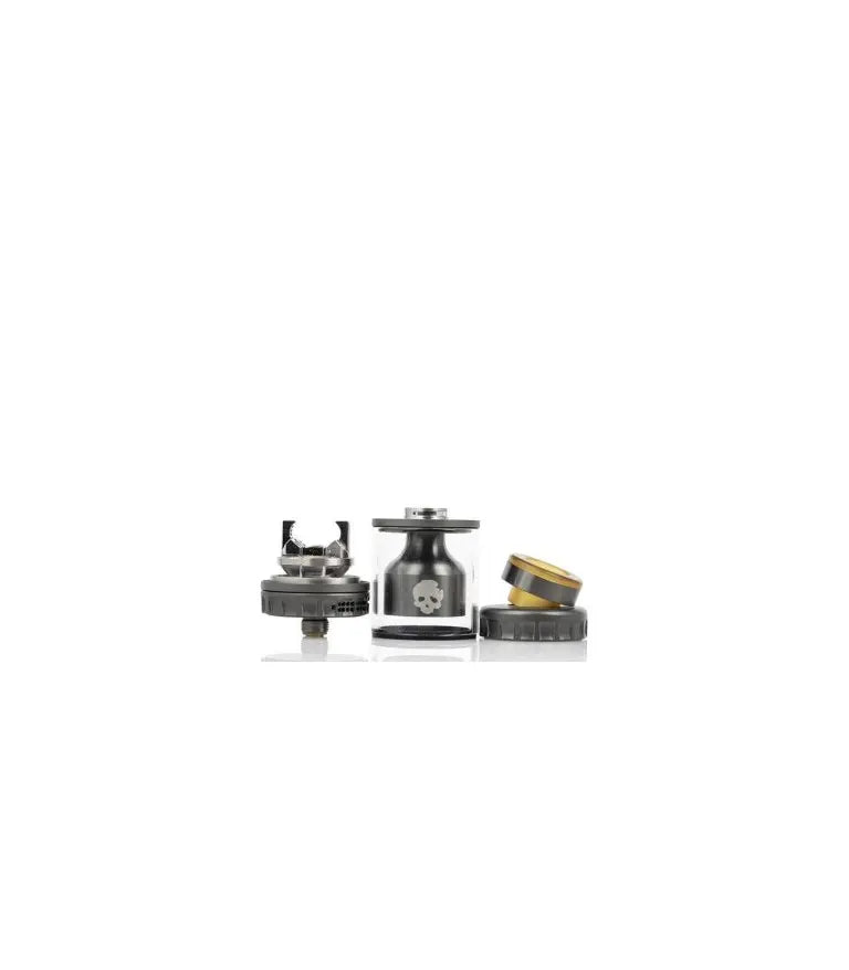 Set of vaping components on a white background