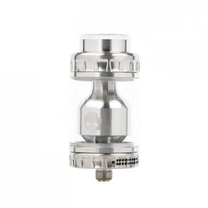Metallic vape tank on a white background