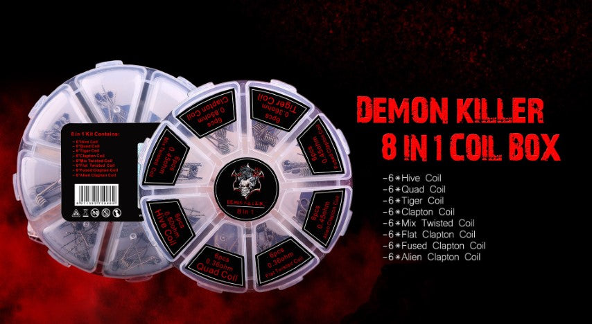 Demon Killer 8 in 1 Prebuilt Vape Coil Kit 48 Coils | bearsvapes.co.uk