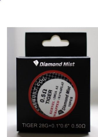 Diamond Mist Pre Made Tiger Coils | 10 Pack | bearsvapes.co.uk