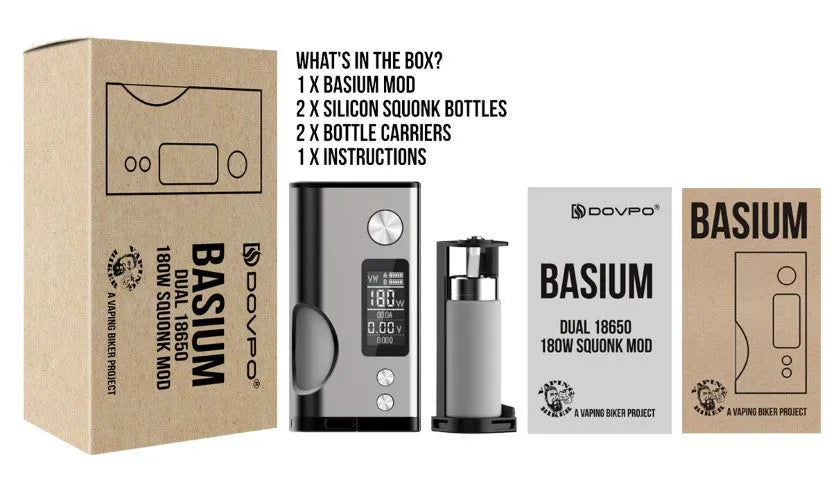 Dovpo Basium Squonk Mod | 2 FREE 18650 Batteries | bearsvapes.co.uk