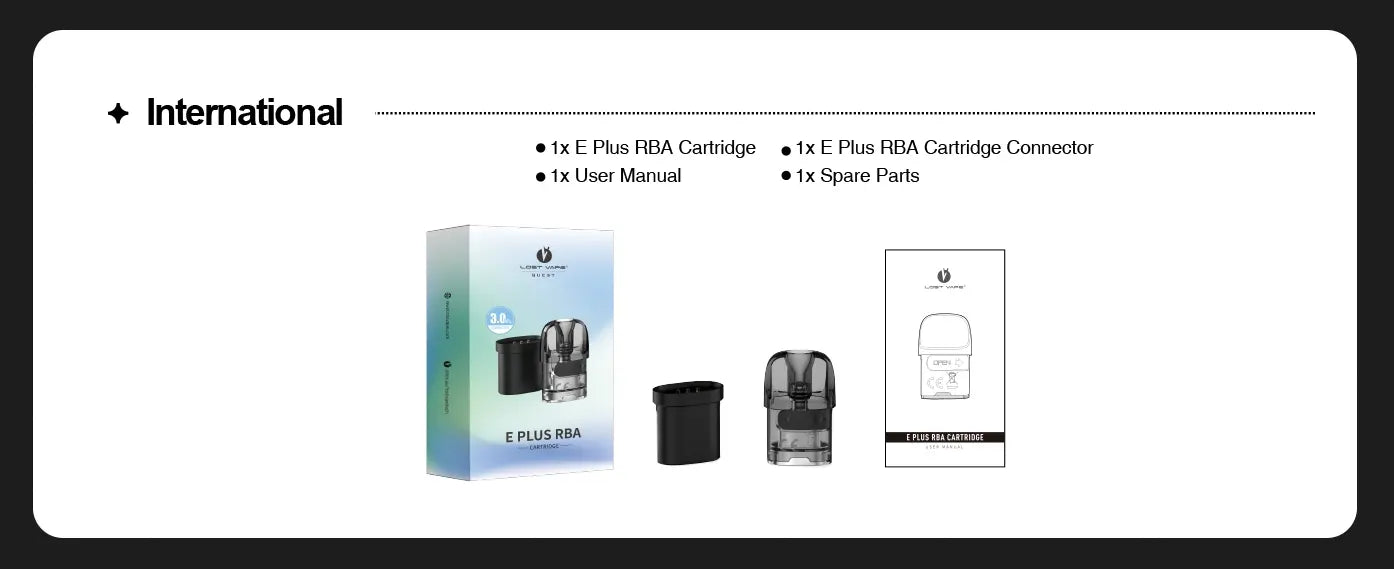 Lost Vape E-Plus RBA Cartridge | Single Coil Deck | bearsvapes.co.uk