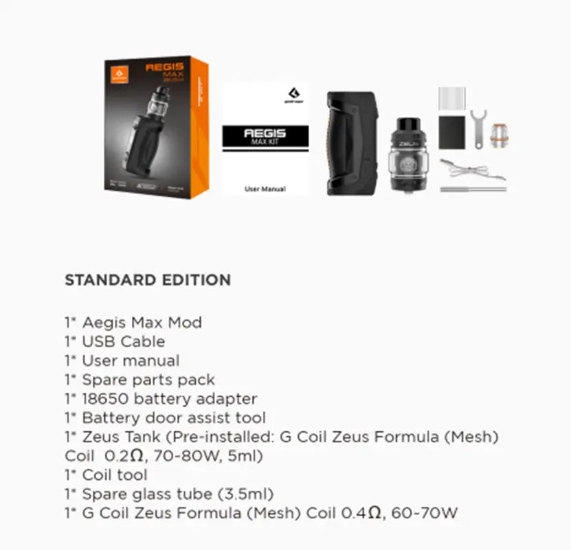 GeekVape Aegis Max Vape Kit | Includes FREE 21700 | bearsvapes.co.uk