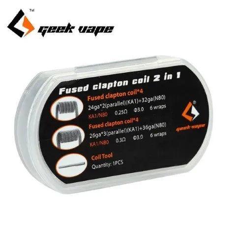 Geekvape Fused Clapton Coils 2 in 1 Kit 8 Coils | bearsvapes.co.uk