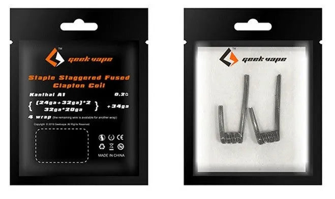 Geekvape Staple Staggered Fused Clapton Coils 2 Pk | bearsvapes.co.uk