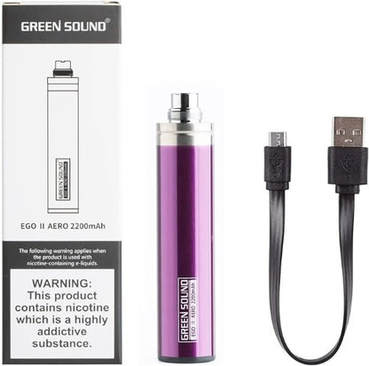 Green Sound eGo II Aero 2200mAh Battery | Now £4.95 | bearsvapes.co.uk