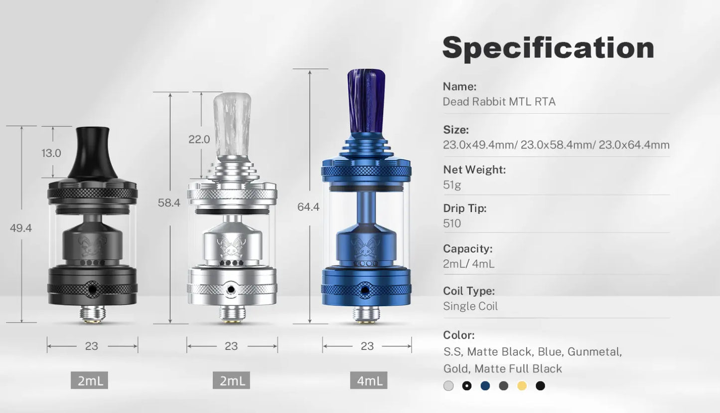 Hellvape Dead Rabbit MTL RTA | 23mm MTL RTA  | bearsvapes.co.uk