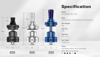Hellvape Dead Rabbit MTL RTA | 23mm MTL RTA  | bearsvapes.co.uk