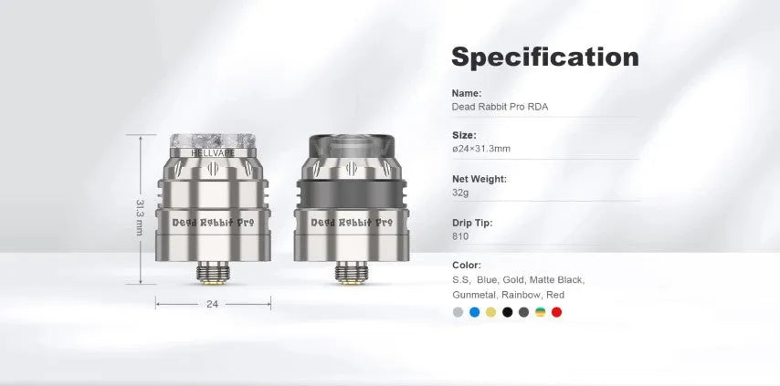 Hellvape Dead Rabbit Pro RDA | Dual Coil Post-less | bearsvapes.co.uk