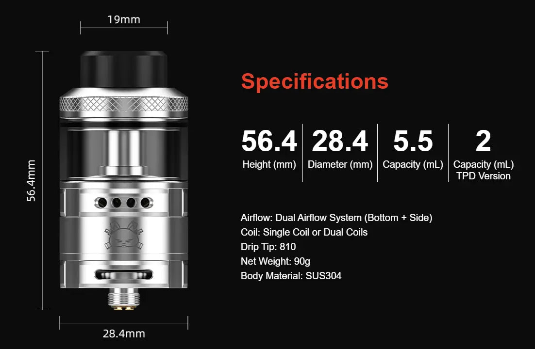 Hellvape Fat Rabbit RTA | Dual Coil 28mm RTA  | bearsvapes.co.uk