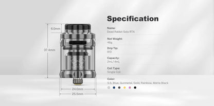 Hellvape Dead Rabbit Solo RTA | Post-less 24mm RTA  | bearsvapes.co.uk