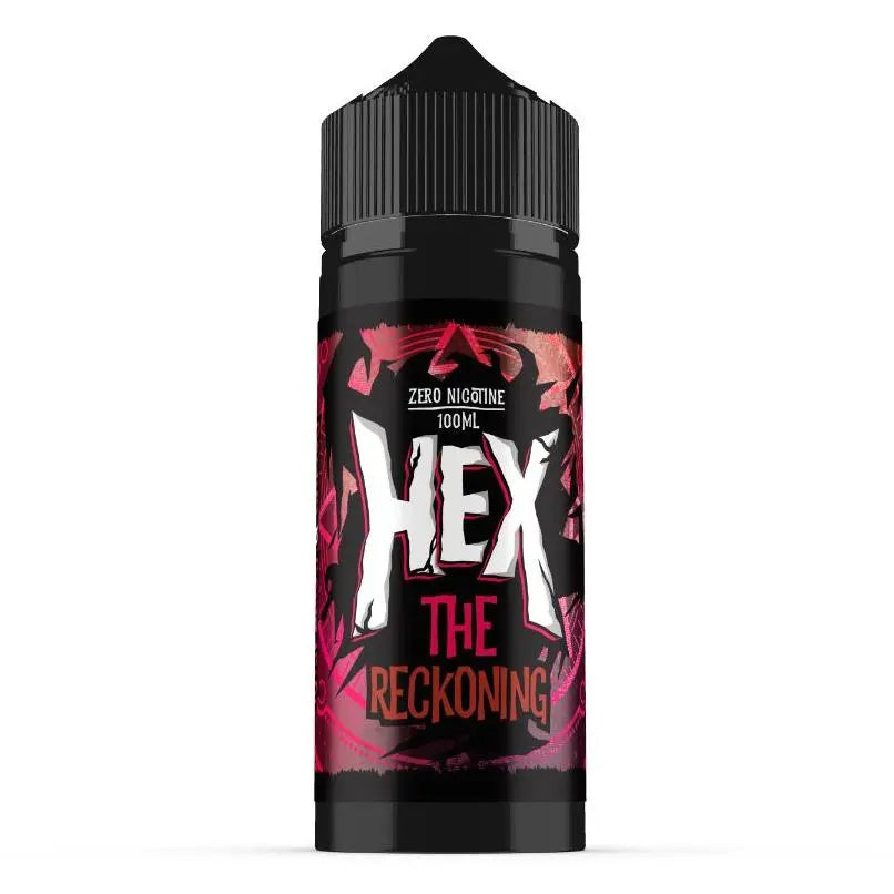 Hex The Reckoning Short-fill e-liquid bottle with black cap on a white background